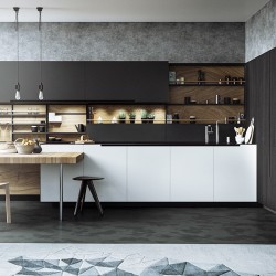 Tủ bếp đẹp hình chữ l - gỗ MDF Acrylic - 4,200,000/md